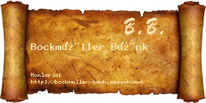 Bockmüller Bánk névjegykártya